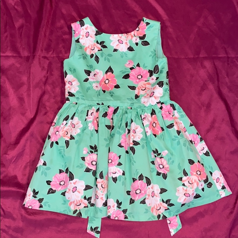 Green and Pink Flower Dress 3T